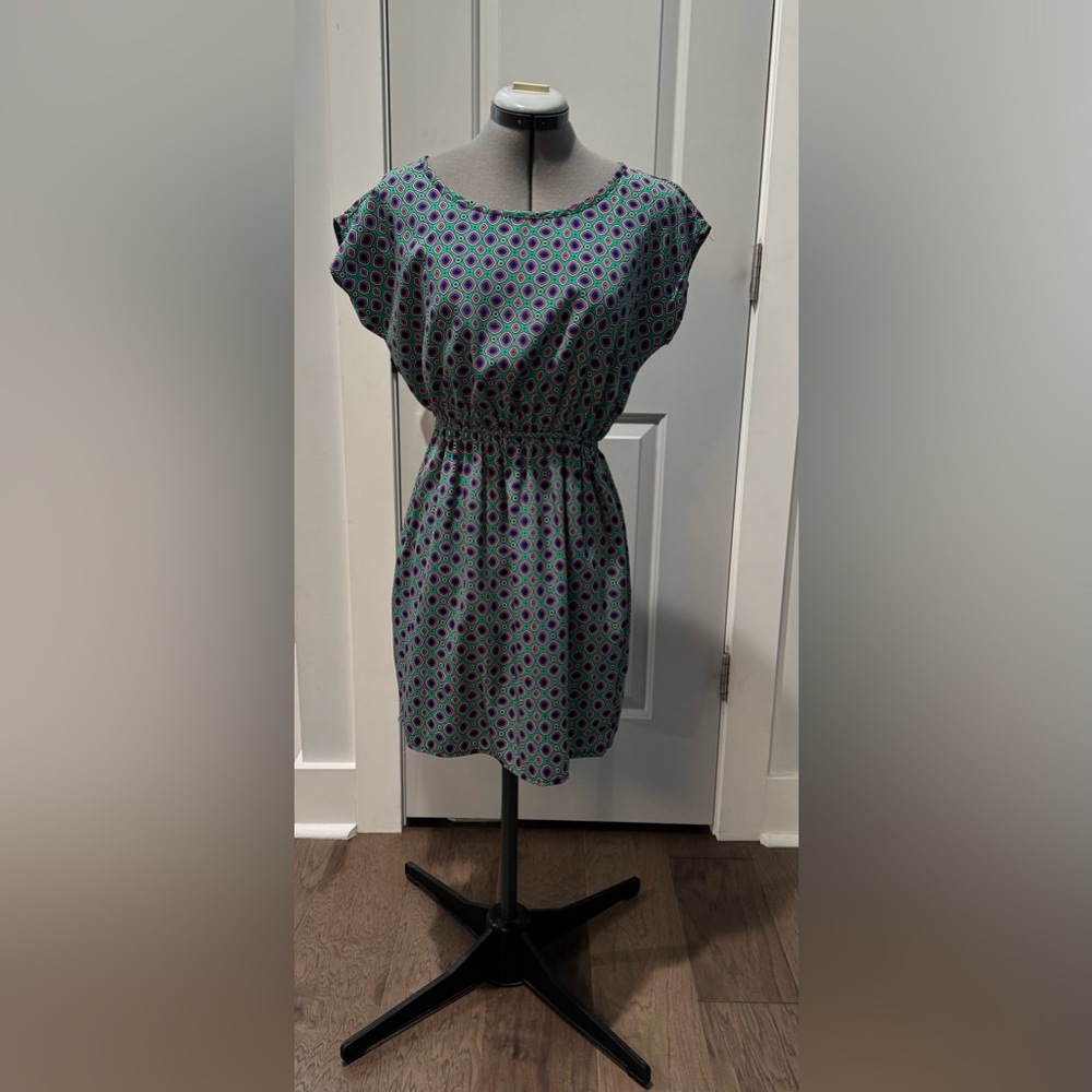 Stylish Green Geometric Print Dress
